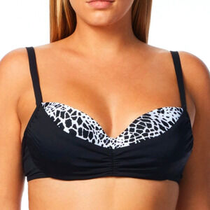 Coco Reef Diva Power Underwired Bikini Top Harmony Mix‎ Leopard Print 8/10